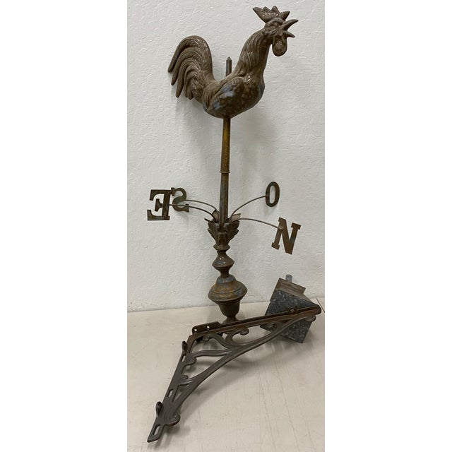 Antique French Rooster Weather Vane With Directionals Chairish