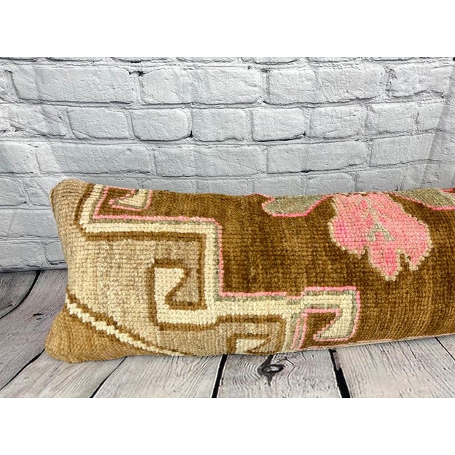 12 x 46 Lumbar Rug Pillow Bohemian Luxe Turkish Pillow Cushion Cover For Sale - Image 4 of 7
