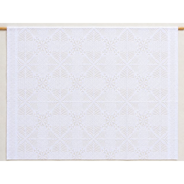 Textile Celestial Star Applique Cotton Quilt For Sale - Image 7 of 7