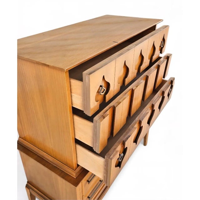 1960s Highboy With Sculpted Spade Handles For Sale - Image 12 of 16