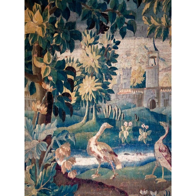 Antique Aubusson Tapestry in Wool, 1700s For Sale - Image 4 of 14