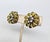 Mid-Century Modern Vintage 1960s Signed Ornella Italy Round Green Beaded Clip Earrings-2 Pieces For Sale - Image 3 of 8