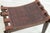 Rustic Handmade Ottoman With Embossed Leather Seat by Angel Pazmino From Ecuador For Sale - Image 3 of 6