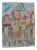 Abstract Mid-Century Modern Street Festival Watercolor Painting For Sale