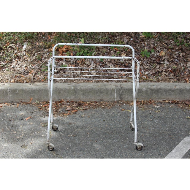 Metal. Vintage condition, see the pictures. Dimensions: Height 26.3" / 67.5 cm Platter height 20" / 51 cm Width 23.6" / 60...
