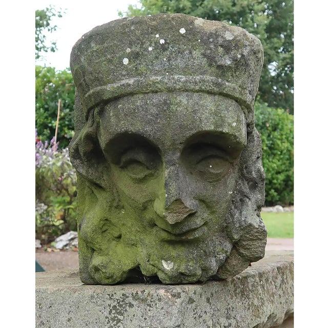 Antique Renaissance Carved Sandstone Corbel or Keystone, 1850, in Good conditions. Designed before 1890