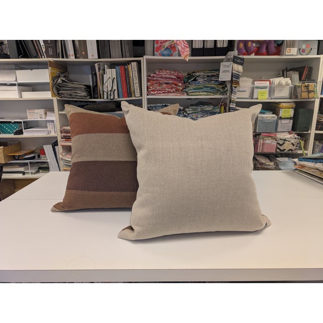 Ryan Studio Brown Striped Pillows For Sale In Minneapolis - Image 6 of 7