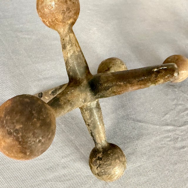 Mid-Century Modern Mid-Century Bill Curry Iron Jacks Sculptures / Paperweights / Bookends - A Pair For Sale - Image 3 of 5