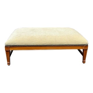 David Sutherland “Hameau” Teak Bench by John Hutton – Indoor/Outdoor Ottoman For Sale