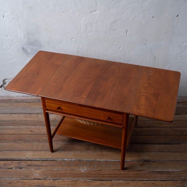 Wood Hans J. Wegner Sewing Table, Model at-33, 1960s For Sale - Image 7 of 17