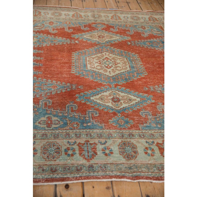 Red Vintage Distressed Veece Square Carpet - 6'6" x 7'1" For Sale - Image 8 of 10