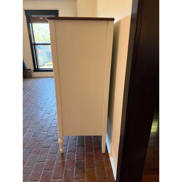 Vintage Refinished Wood Armoire With Fitted Drawers & Hanging Storage For Sale - Image 9 of 12
