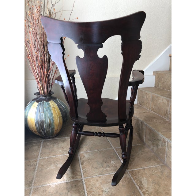 Jacobean Colonial RevivalInspired Carved Rocking Chair Chairish