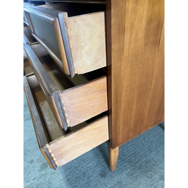 Vintage 9 Drawer Wood Dresser For Sale - Image 4 of 10