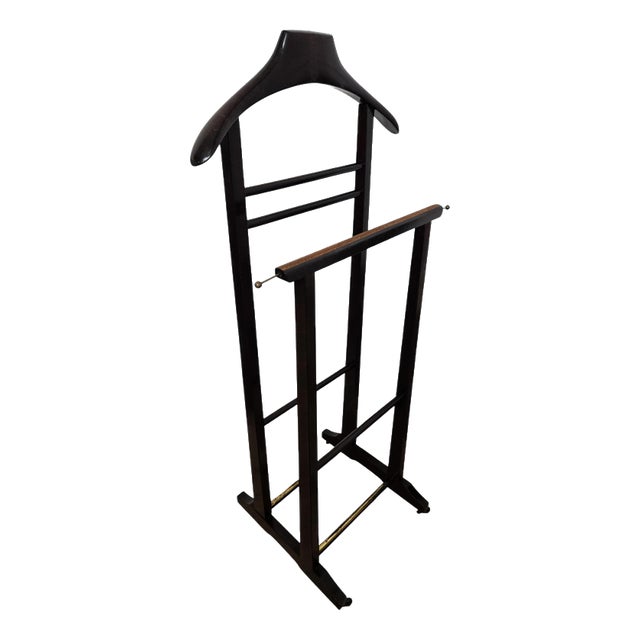 Mid-Century Italian Wood Valet Stand, 1970s For Sale