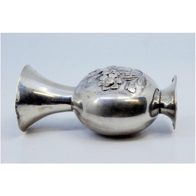 Art Nouveau Style Silver Jug with Floral Motifs and Oval Base For Sale - Image 6 of 8
