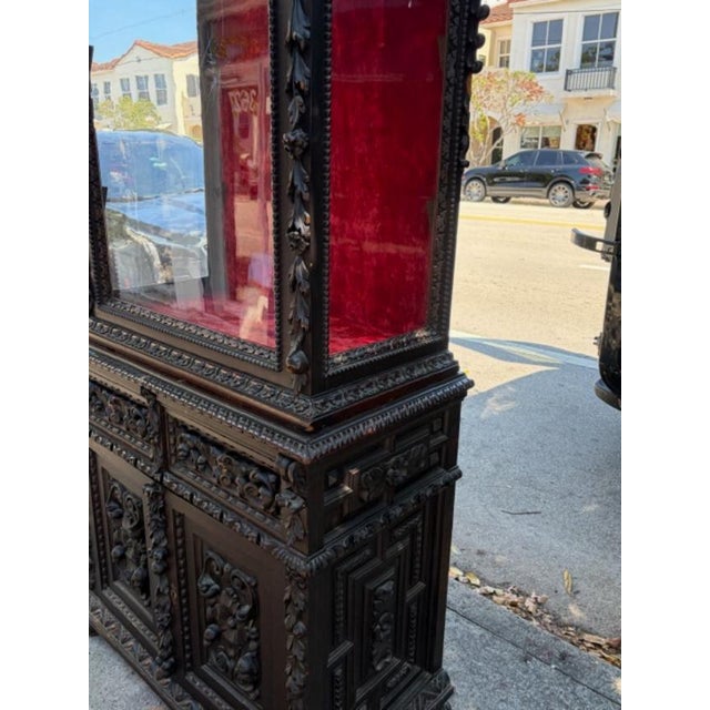 Mid 19th Century Superb Heavily Carved French Oak Showcase Cupboard For Sale In West Palm - Image 6 of 11