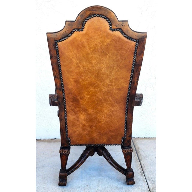 Theodore Alexander Leather Throne Armchair by Theodore Alexander For Sale - Image 4 of 12
