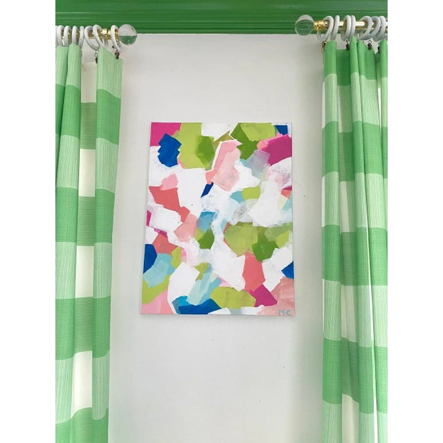 Green "All or Nothing" Original Abstract Art on Canvas by Michelle Chong For Sale - Image 8 of 10