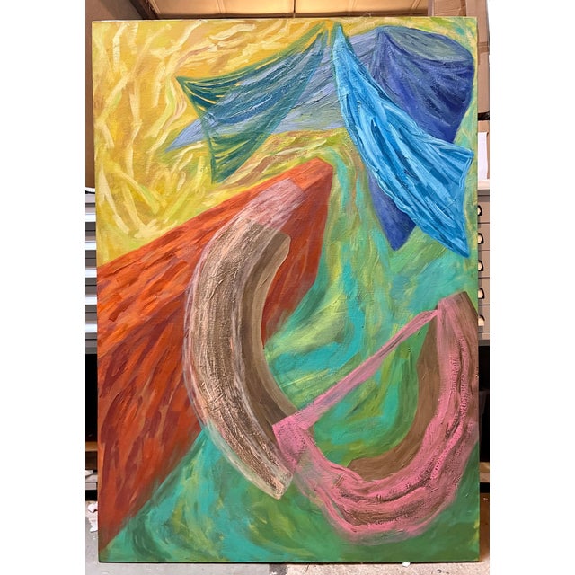 Joan Thorne, Large Colorful 1980s New York Abstract Expressionist Oil Painting Joan Thorne, 1989 For Sale In Miami - Image 6 of 9