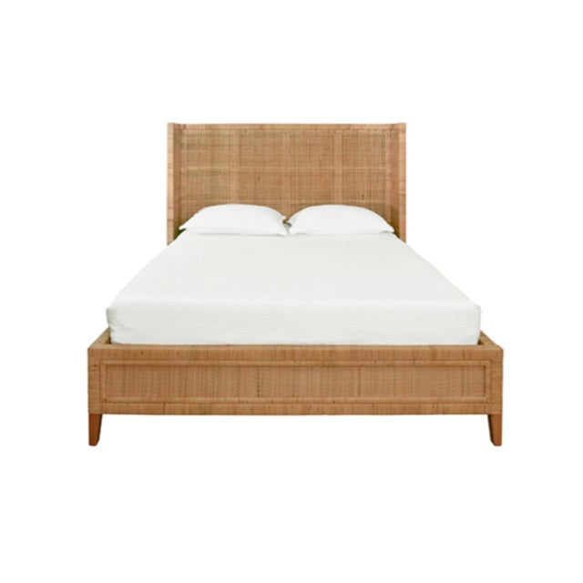 Matthew Izzo Home Dolly Queen Winged Rattan Bedframe For Sale - Image 10 of 10