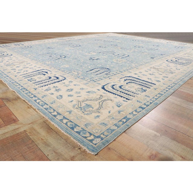 Vintage Blue Oushak Rug, 11'11 X 14'07 For Sale - Image 4 of 9