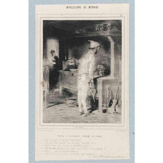 Paul Gavarni, Impressions of Ménage, Plate 22, Mid-19th Century, Lithograph For Sale - Image 3 of 3