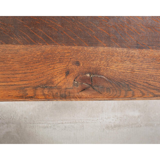 Country French Provincial Oak Farmhouse Dining Table 9 Ft For Sale - Image 16 of 18