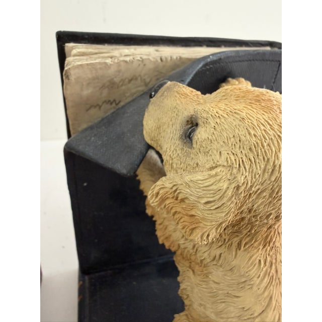 Plastic Vintage Golden Retriever Bookends – Heavy Resin Figural Dog Pair For Sale - Image 7 of 13