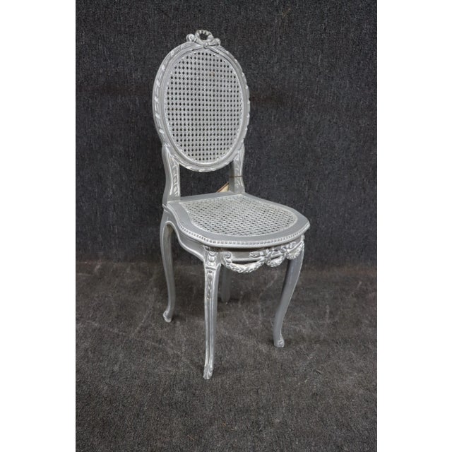 Louis XV Style Cane Vanity Chair For Sale - Image 10 of 10