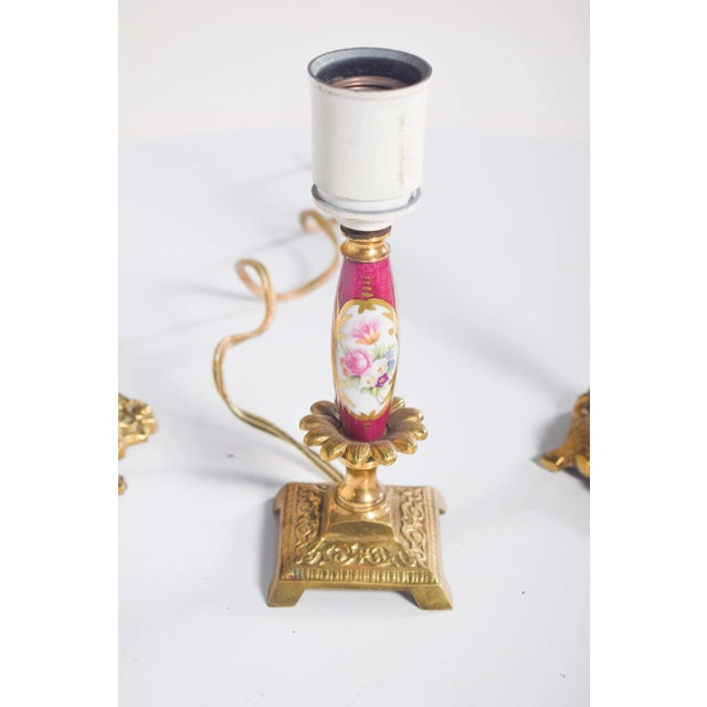 Table Lamp and Candleholders in and Metal, Set of 3 For Sale - Image 8 of 10