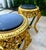 Set of 2 French-Style Gilded Side Tables – Black Marble Tops With Gold Leaf Details For Sale - Image 9 of 11