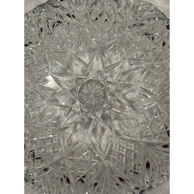 Set of Three American Brilliant Period Cut Crystal Plates For Sale - Image 12 of 17