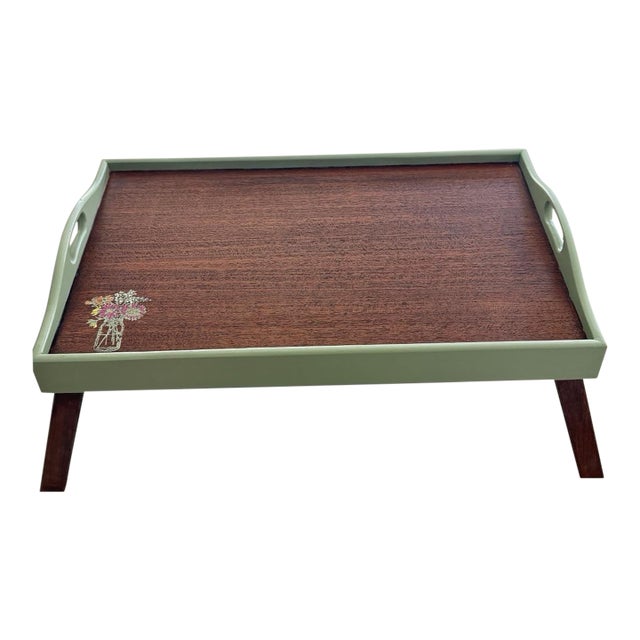 Hand Painted Wood Breakfast Tray For Sale