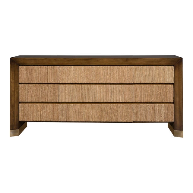 Dune Dresser in Cavallo with Lampakanay Wrapped Drawer Faces For Sale