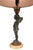 Stunning Bronze Cherub candelabra table lamp . Marble base . Beathiful Patine . comes complete with Light Pink color Silk...