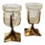 Vintage Brass and "Crack Glass" Votives- Set of 2 For Sale
