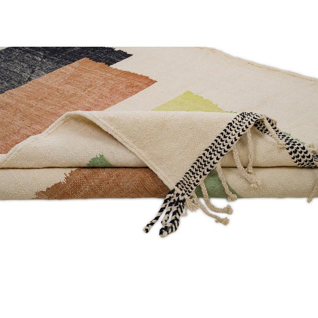 Moroccan Flatweave Wool Rug by Azele Studio For Sale - Image 6 of 10