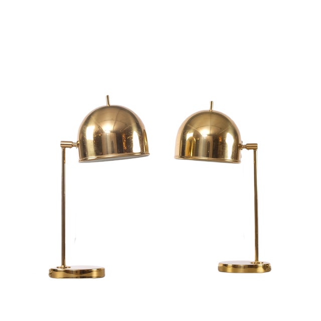 B-075 Brass Table Lamps from Bergboms, 1960s, Set of 2 For Sale