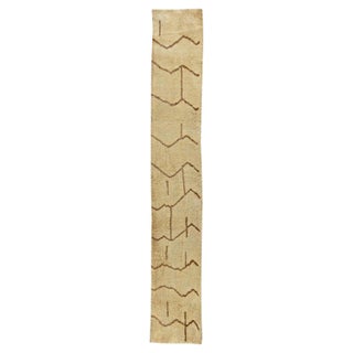 Modern Abstract Moroccan Style Pile Wool Runner by Doris Leslie Blau For Sale