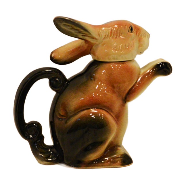 1940s Post-Wwii German Ceramic Rabbit Figural Teapot Erphila u.s. Zone – Circa 1945–1949 For Sale - Image 5 of 10