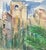 Grace Spongberg (American, 1906-1992) "Moorish Fort / Malaga." oil pastel on paper, titled and estate stamp on reverse....