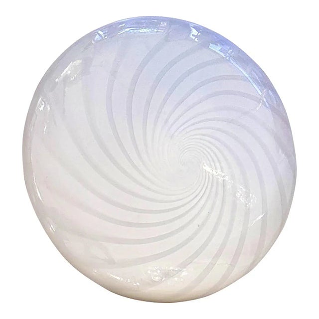 White Italian Milky-White Swirls Murano Glass Wall Sconce by Simoeng For Sale - Image 8 of 8