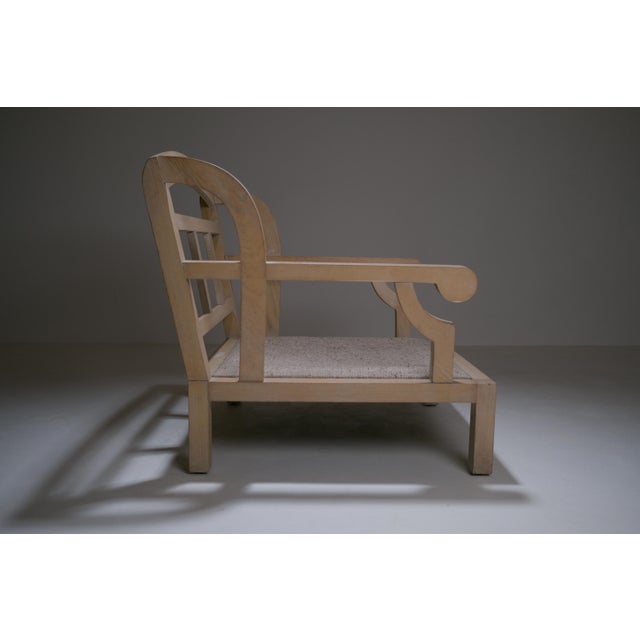 Vintage Georges V Cerused Oak Lounge Chair by Christian Liaigre, 1980s For Sale - Image 15 of 18