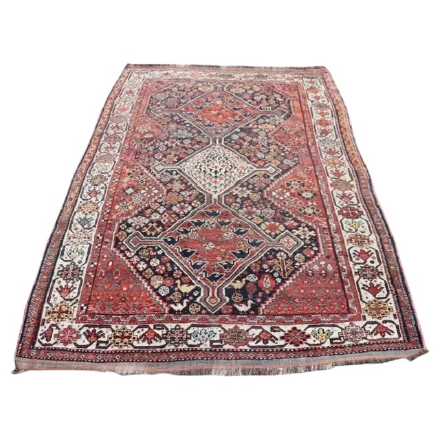Vintage Middle Eastern Shiraz Rug, 1950s For Sale