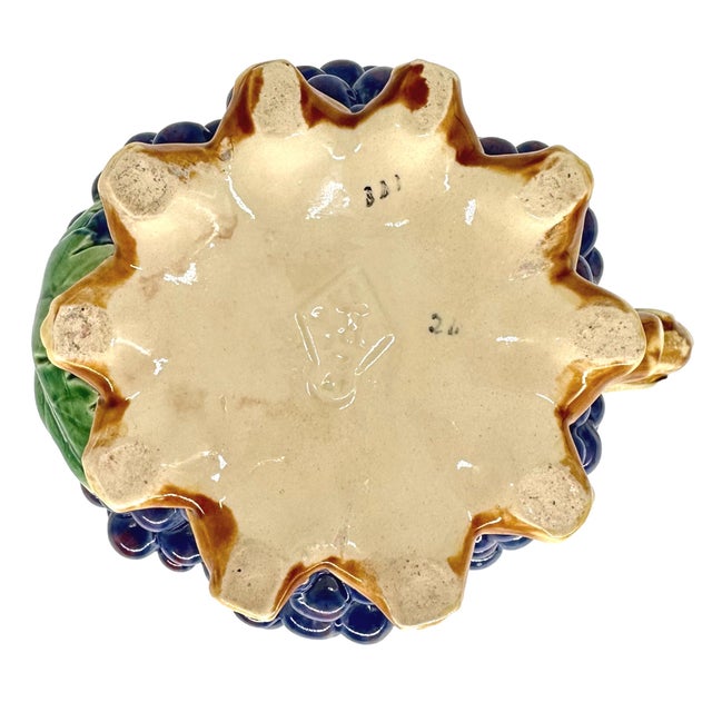 A Majolica Grape-Form Wine Jug by Brown-Westhead, Moore, English, Ca. 1876 For Sale - Image 11 of 12