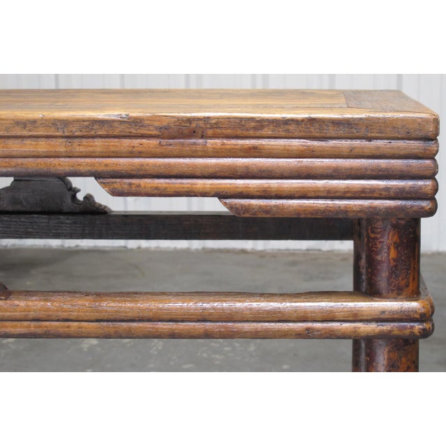 Wood 19th Century Chinese Elm Console Table For Sale - Image 7 of 10