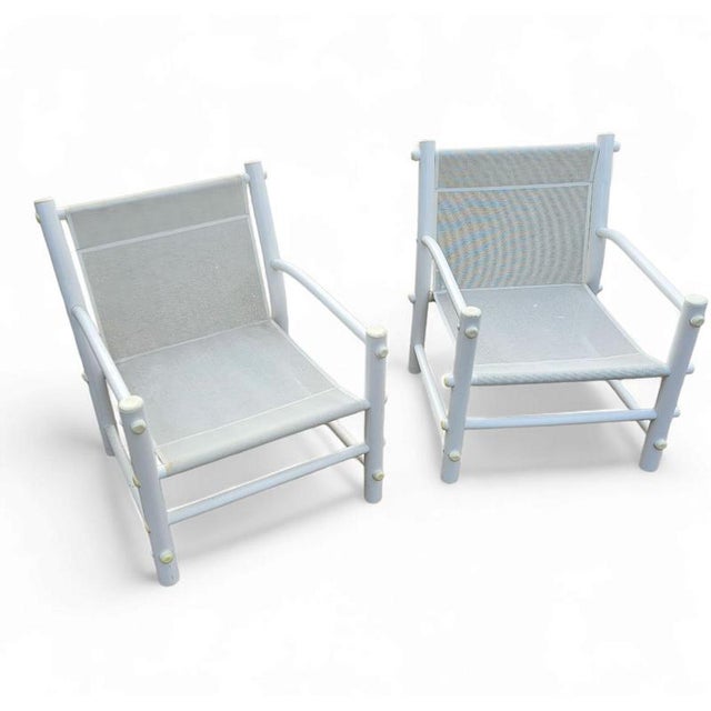 PVC Pipe Mesh Indoor or Outdoor Chairs, 1970s, Set of 2 For Sale - Image 4 of 15
