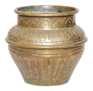 Moorish Hand-Etched Metal Brass Pot
