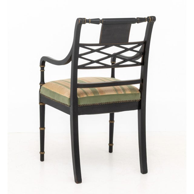 Wood Regency Style Gilt and Ebonized Side Chair For Sale - Image 7 of 7